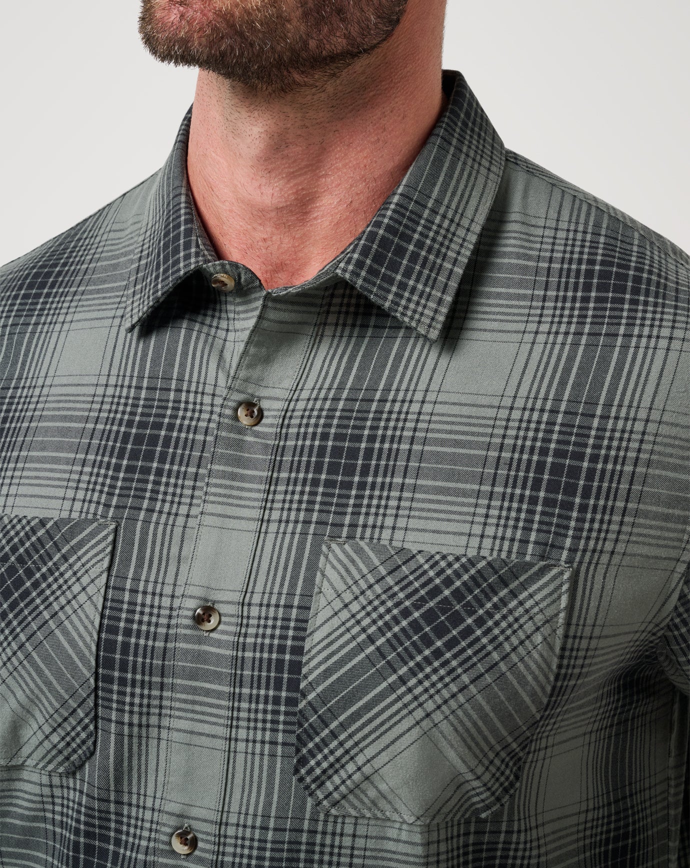 Cloud Flannel Plaid Button-Up - Image 4