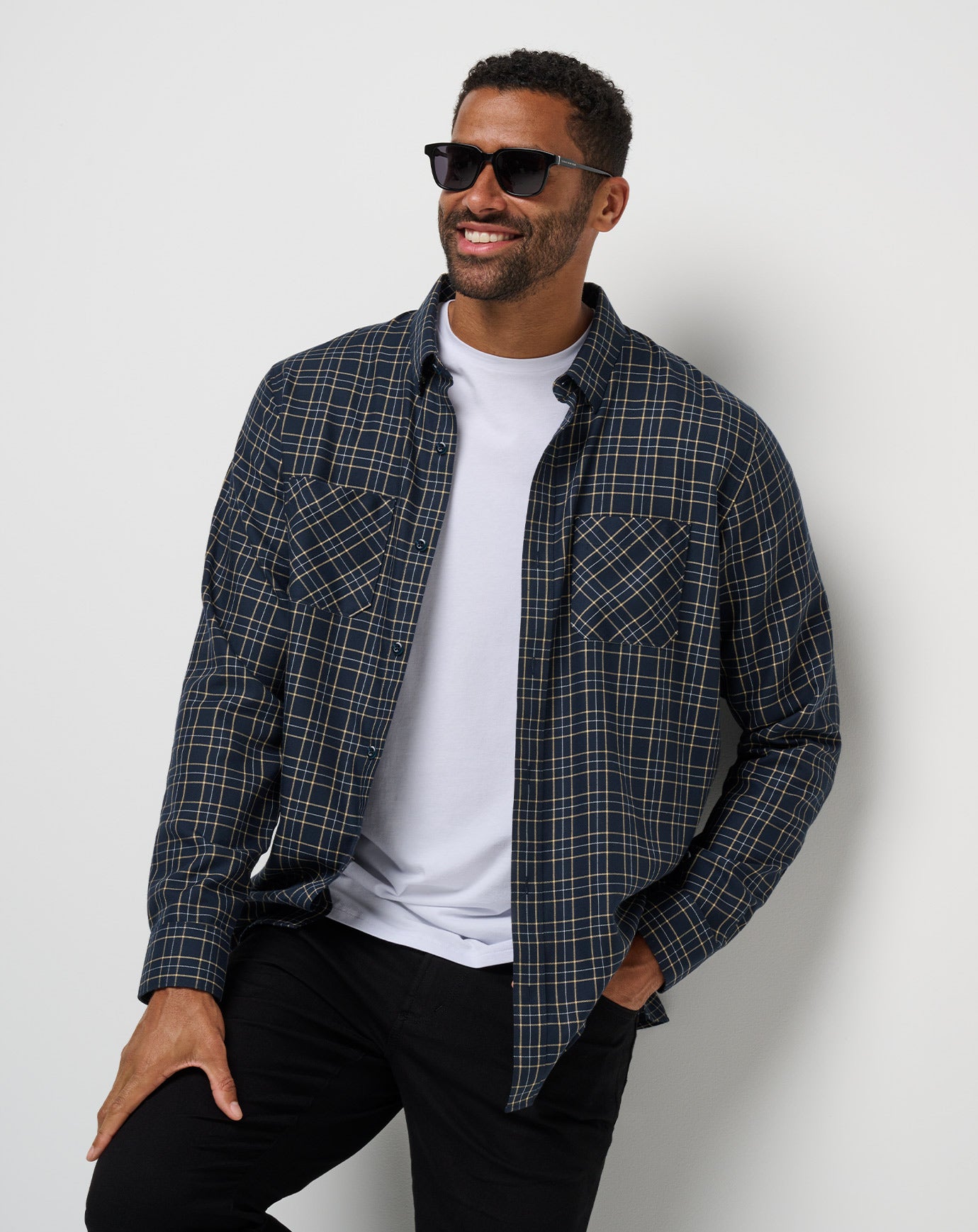 Cloud Flannel Plaid Button-Up - Image 6