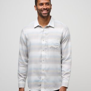 Cloud Flannel Stripe Button-Up
