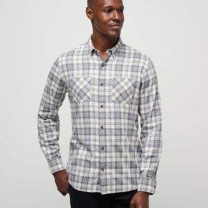 Cloud Flannel Plaid Button-Up