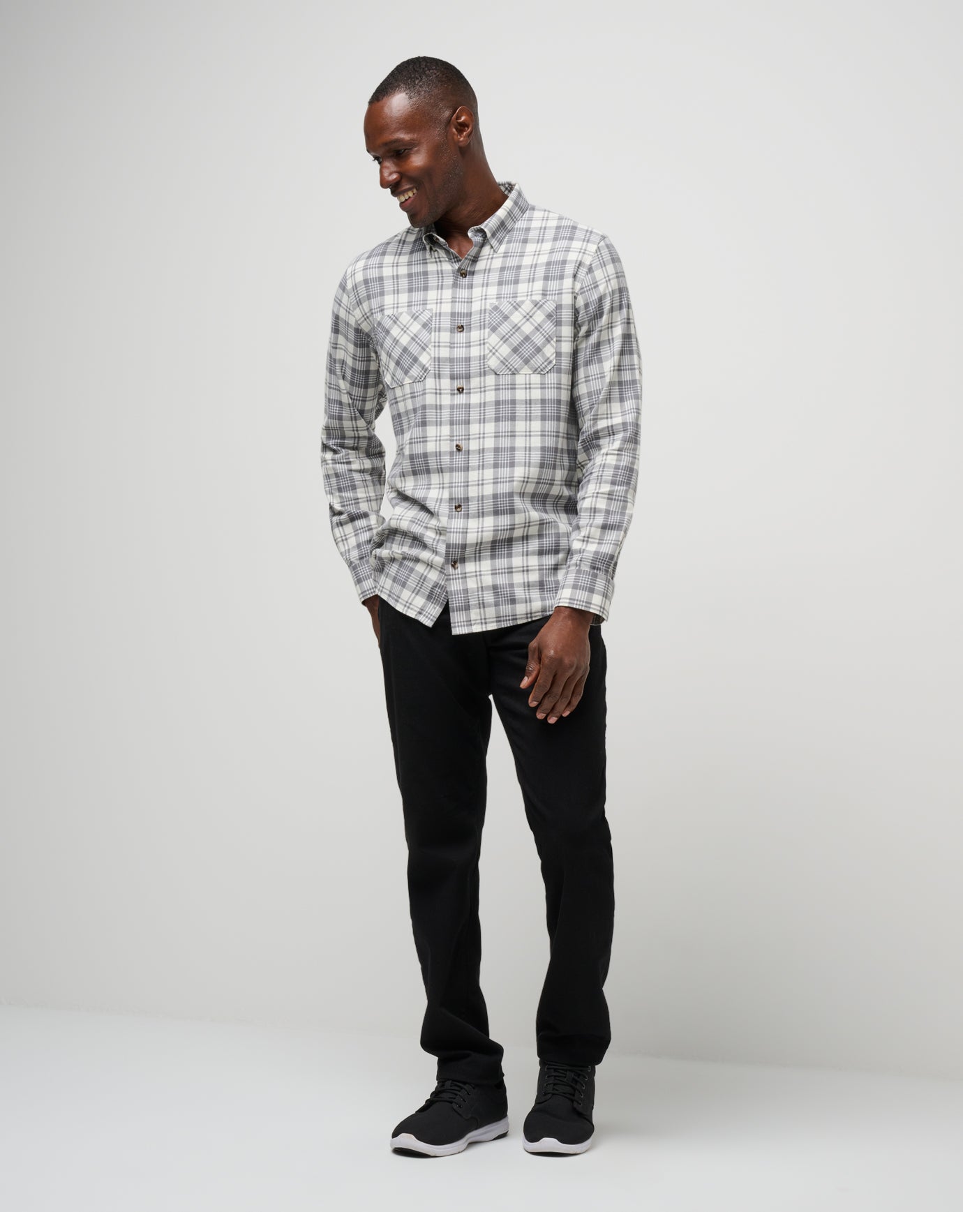 Cloud Flannel Plaid Button-Up - Image 6