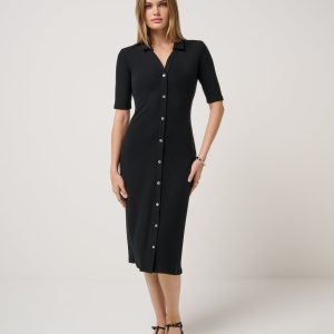 Cloud Rib Polo Midi Dress